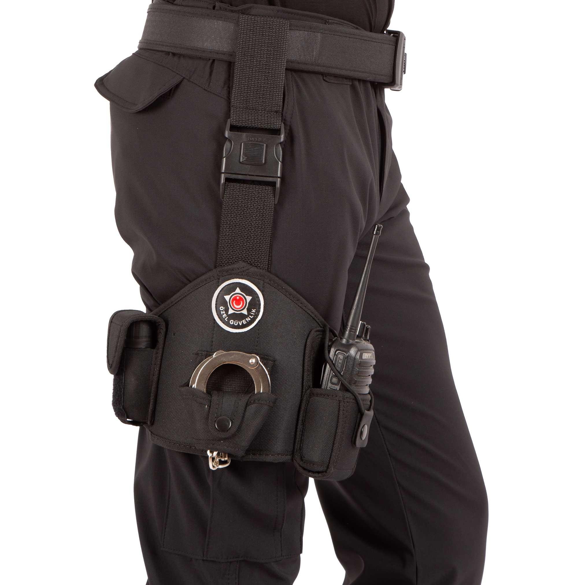 Özel Güvenlik Bacak Kılıfı Siyah - Telsiz Kılıflı