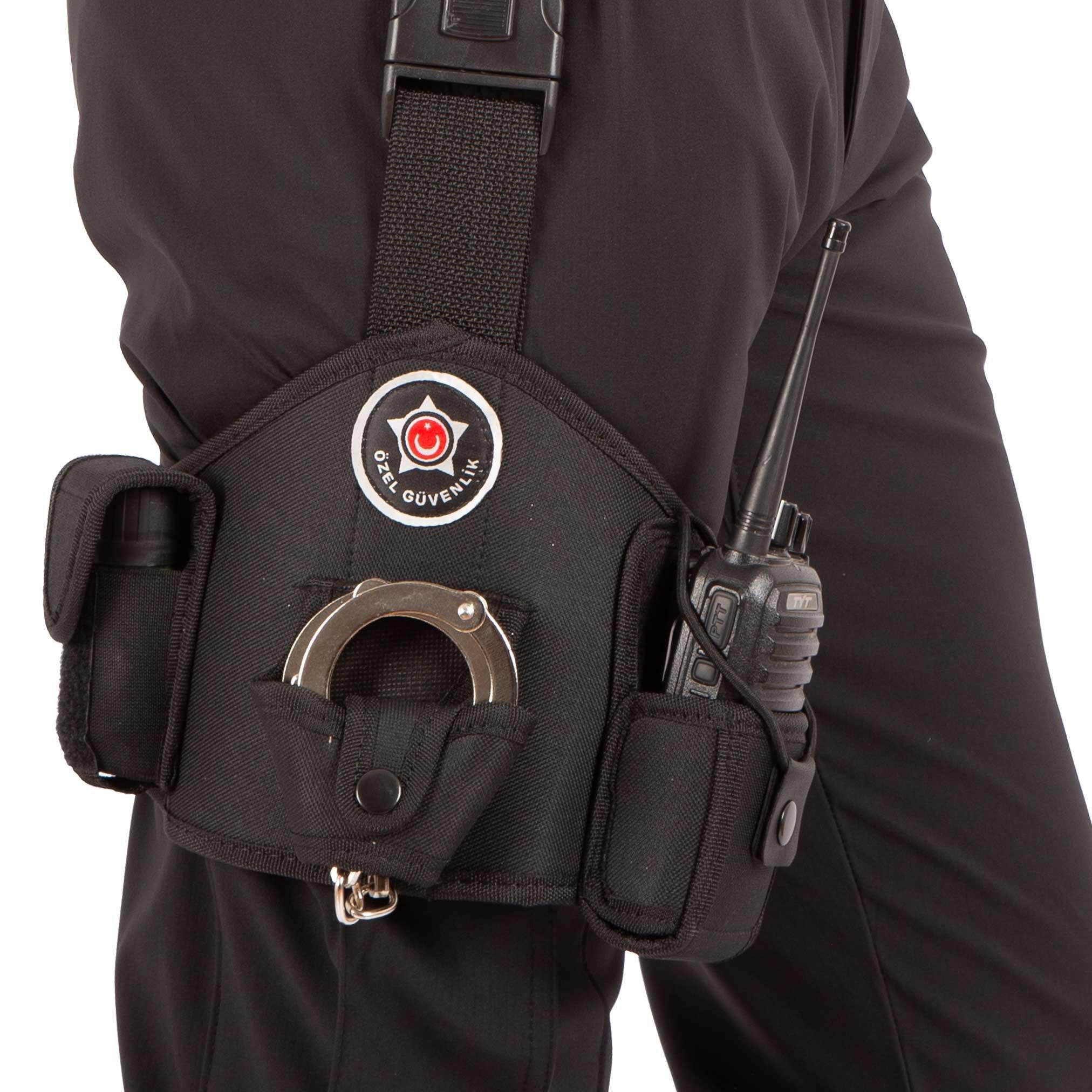 Özel Güvenlik Bacak Kılıfı Siyah - Telsiz Kılıflı