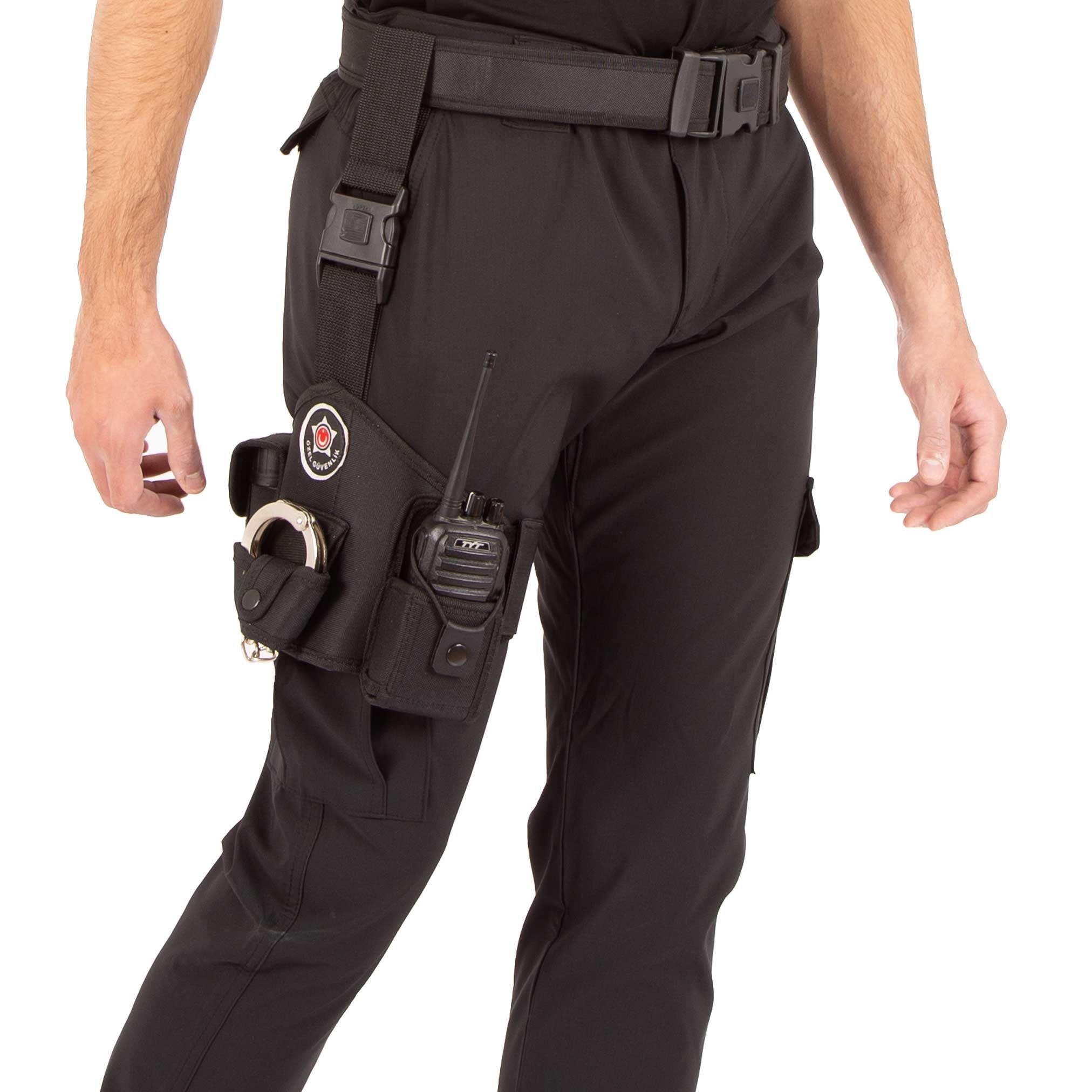 Özel Güvenlik Bacak Kılıfı Siyah - Telsiz Kılıflı