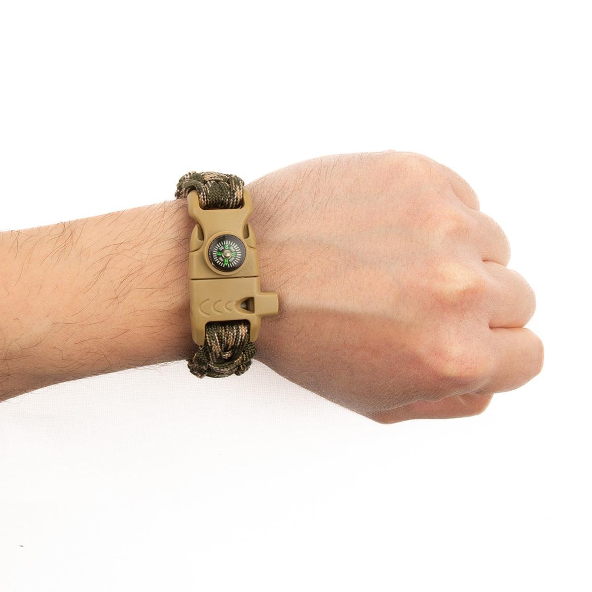 Paracord Hayatta Kalma Bilekliği - Haki Çöl Kamuflaj