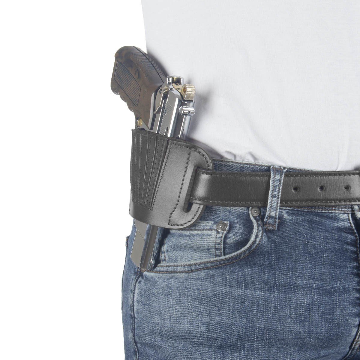 Perdeli Mini Kelebek Deri Silah Kılıfı Siyah