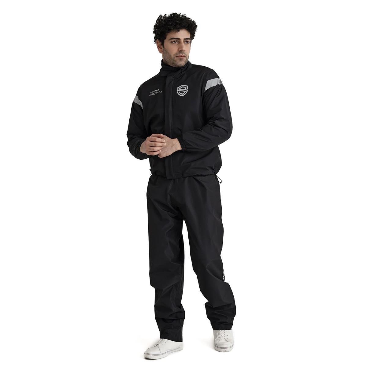 Peru Alt Üst Takım Motosiklet Yağmurluk Siyah