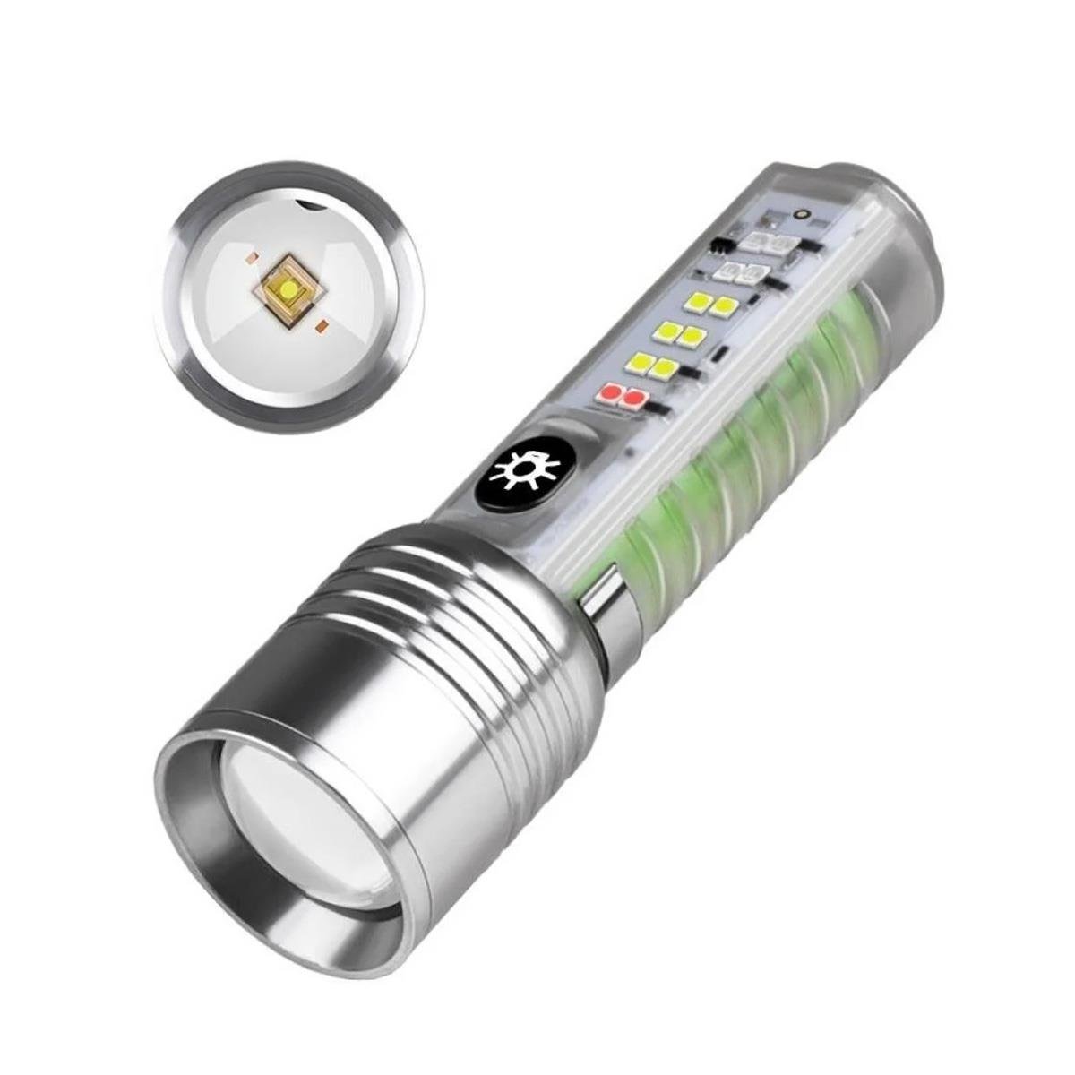 Powerdex Şarjlı Su Geçirmez Çakarlı Polis El Feneri