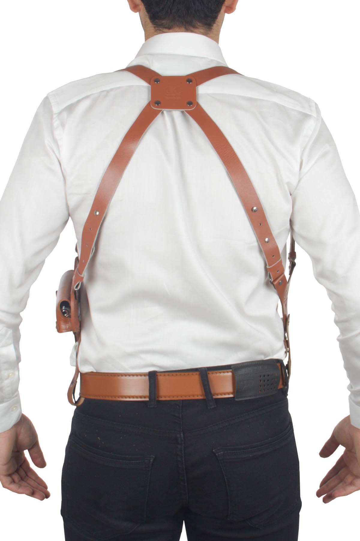 Profesyonel Deri Koltuk altı Silah Kılıfı Taba-Universal