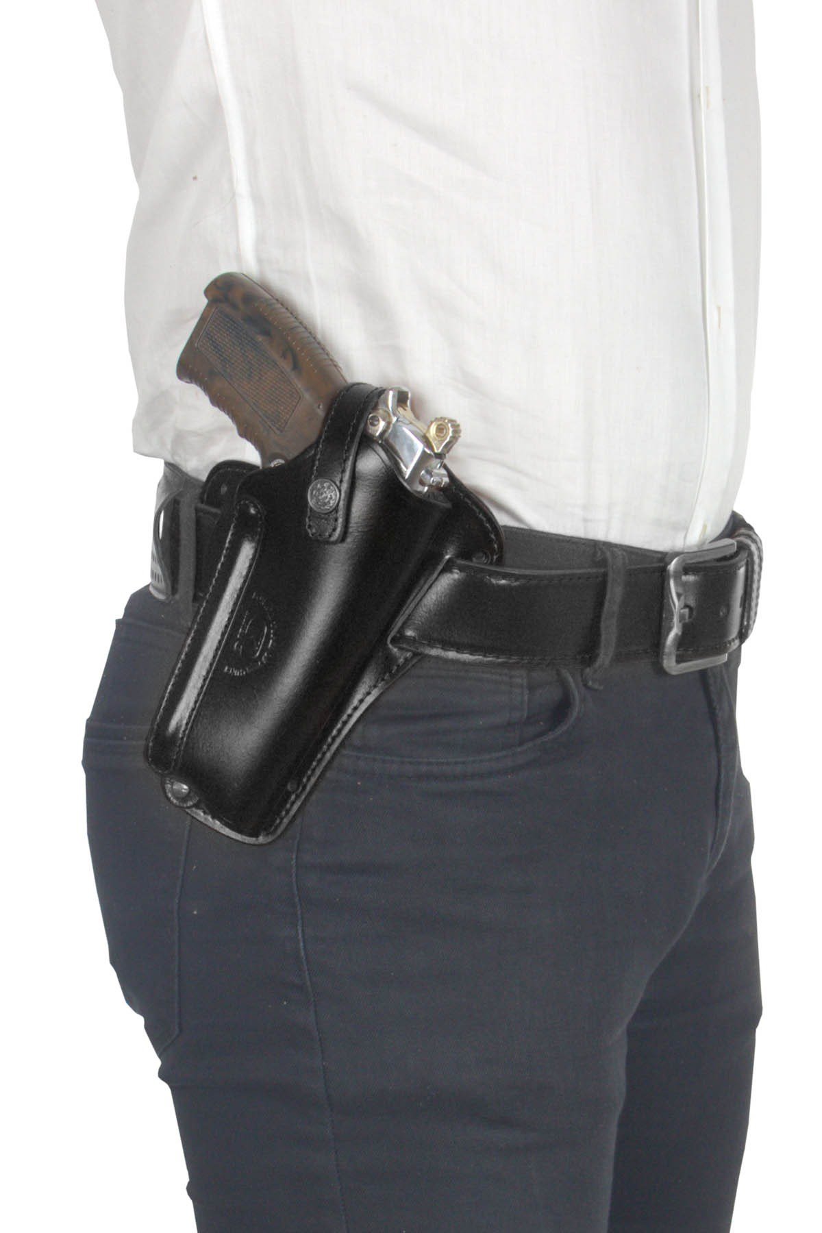 Profesyonel Deri Koltukaltı Silah Kılıfı (Tüm Tabancalar İçin) Çift Şarjörlü Siyah