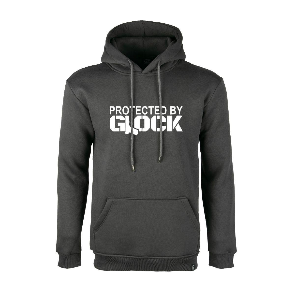 Protected By Glock Kapüşonlu Sweatshirt Hoodie - Antrasit