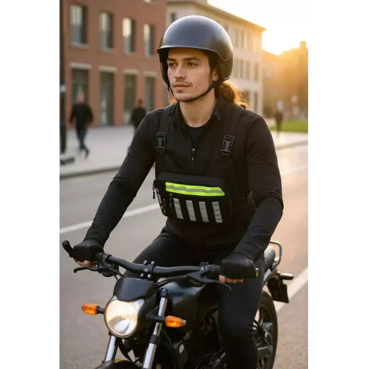 Reflektörlü Motosiklet Göğüs Çantası