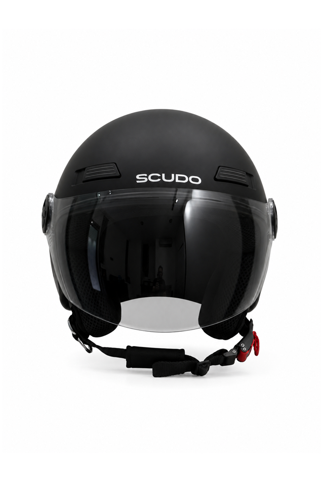 Scudo C1 Open Face Çene Açık Motosiklet Kaskı Ece 22.06 Sertifikalı Mat Siyah