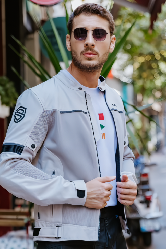 Scudo Milano Gri Yazlık Fileli Erkek Motosiklet Montu