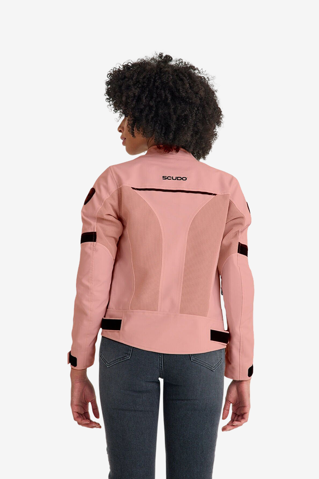 Scudo Paris Pembe Yazlık Fileli Kadın Motosiklet Montu