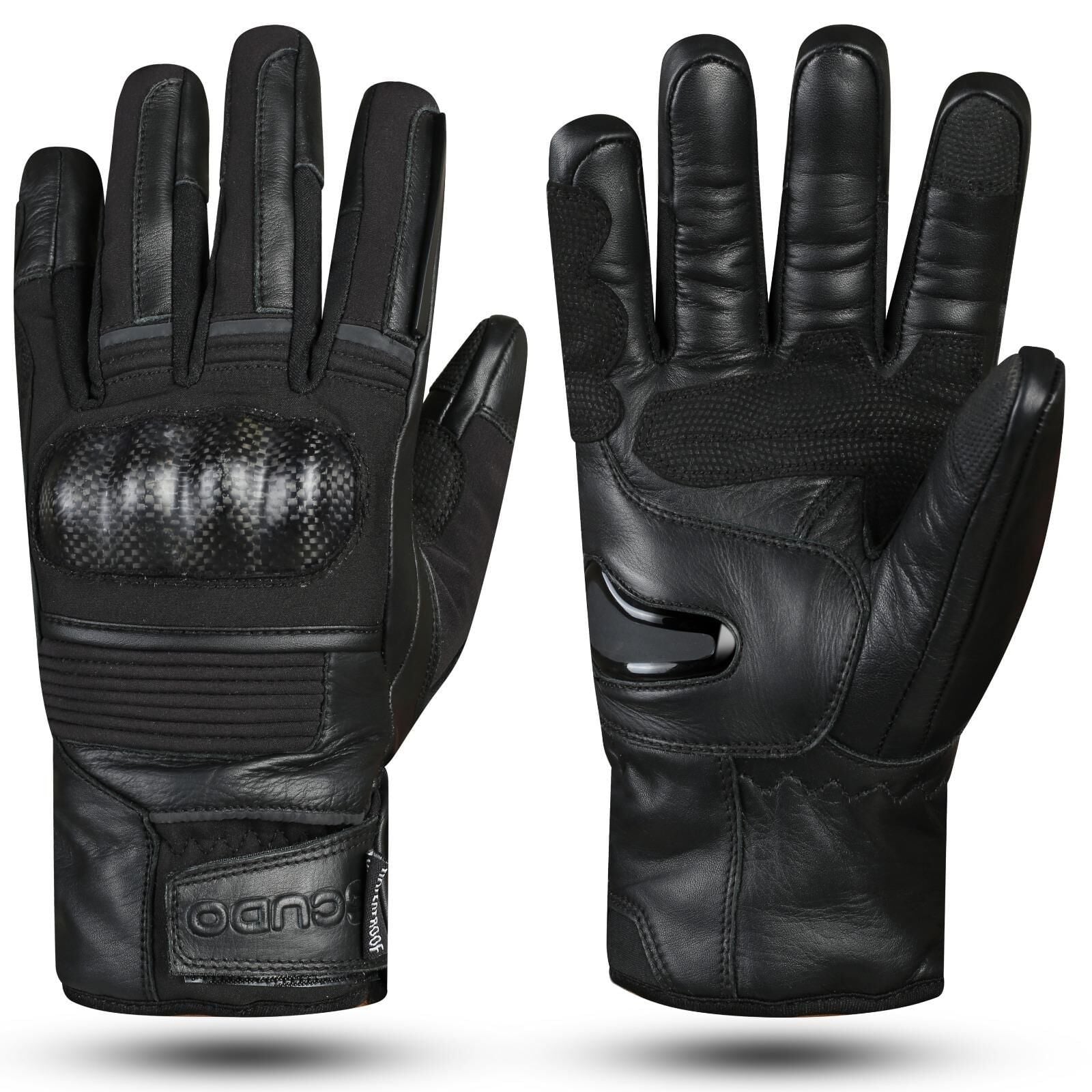 Scudo Parma WP Carbon 3 Waterproof Uzun Parmak Kışlık Motosiklet Eldiveni - CE EN 13594:2015 Sertifikalı
