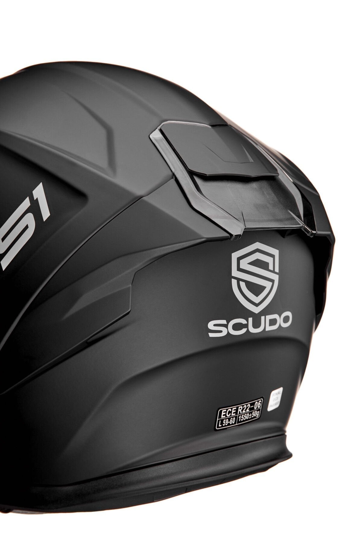 Scudo S1 Full Face Kapalı Güneş Vizörlü Motosiklet Kaskı Ece 22.06 Sertifikalı Mat Siyah