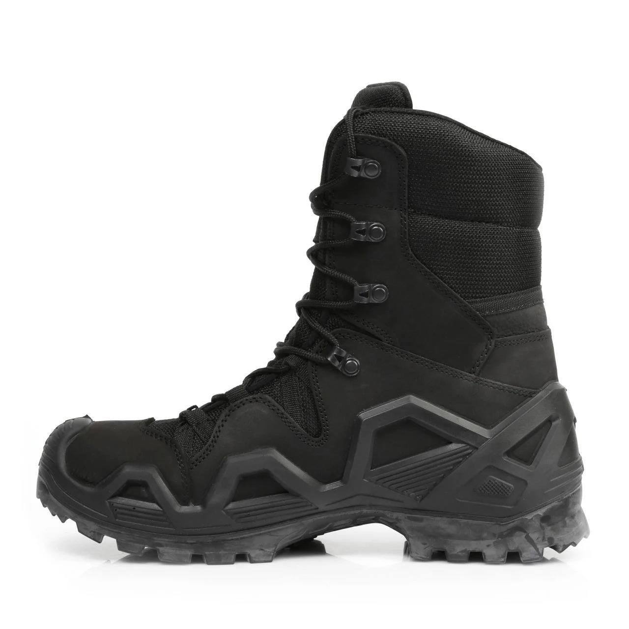 Single Sword Waterproof Nubuk Deri Siyah Renk Askeri Bot 