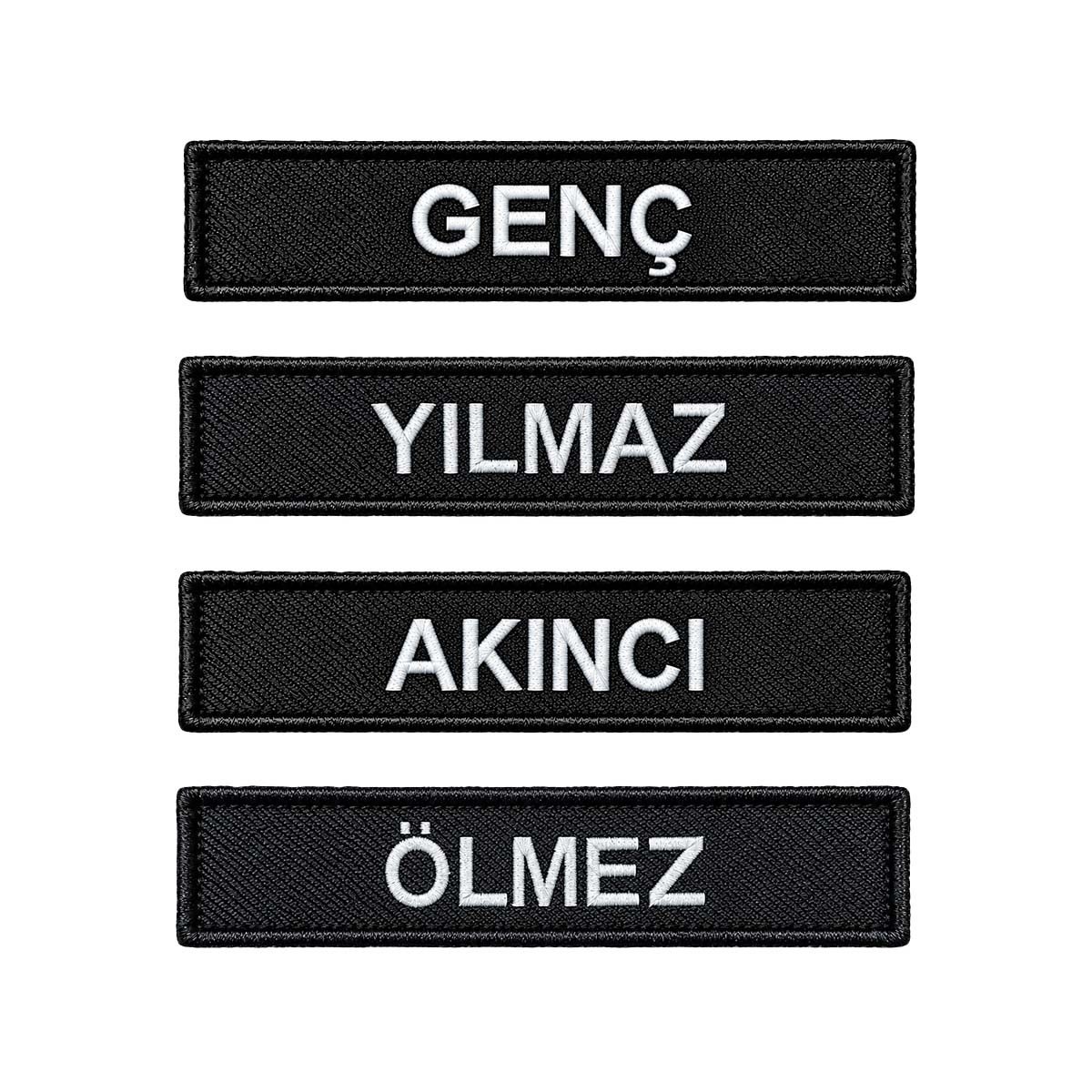 Siyah Nakışlı İsimlik 2 Adet - Kişiye Özel Cırtlı İsim Soyisim Patch