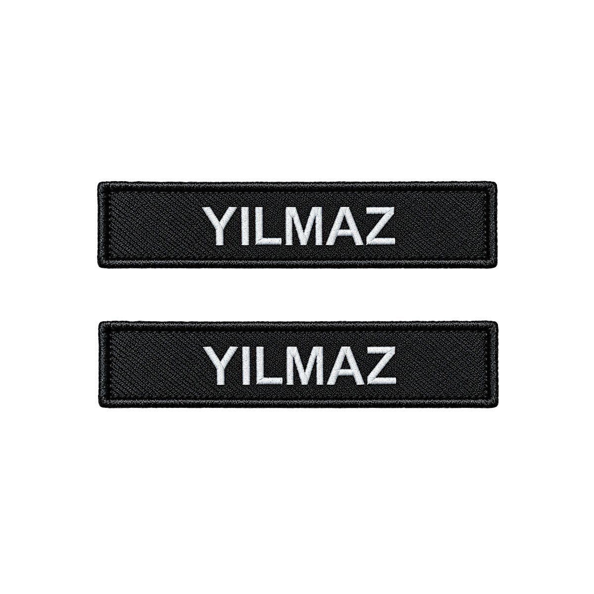 Siyah Nakışlı İsimlik 2 Adet - Kişiye Özel Cırtlı İsim Soyisim Patch