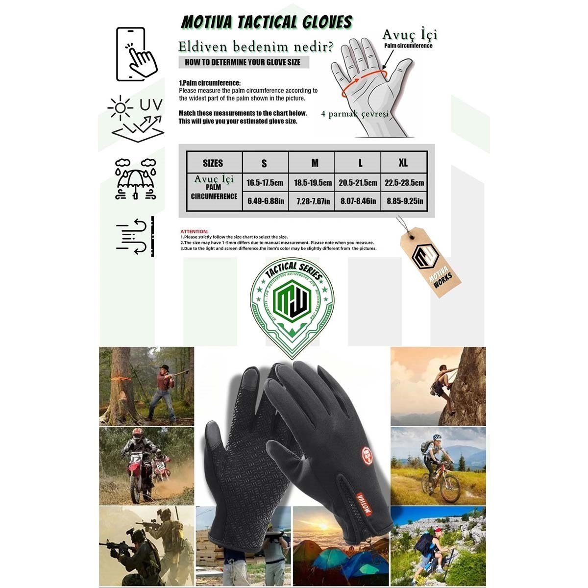 Softshell Motosiklet Eldiveni Kışlık Rüzgar Geçirmez Dokunmatik Kaymaz Siyah
