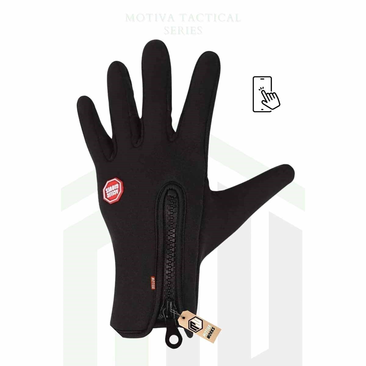 Softshell Motosiklet Eldiveni Kışlık Rüzgar Geçirmez Dokunmatik Kaymaz Siyah