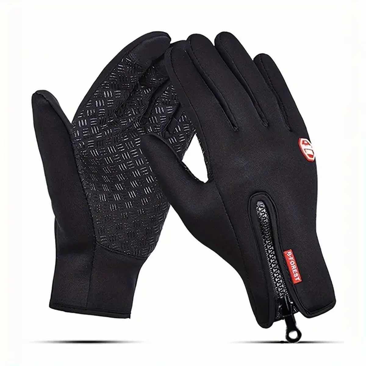 Softshell Motosiklet Eldiveni Kışlık Rüzgar Geçirmez Dokunmatik Kaymaz Siyah