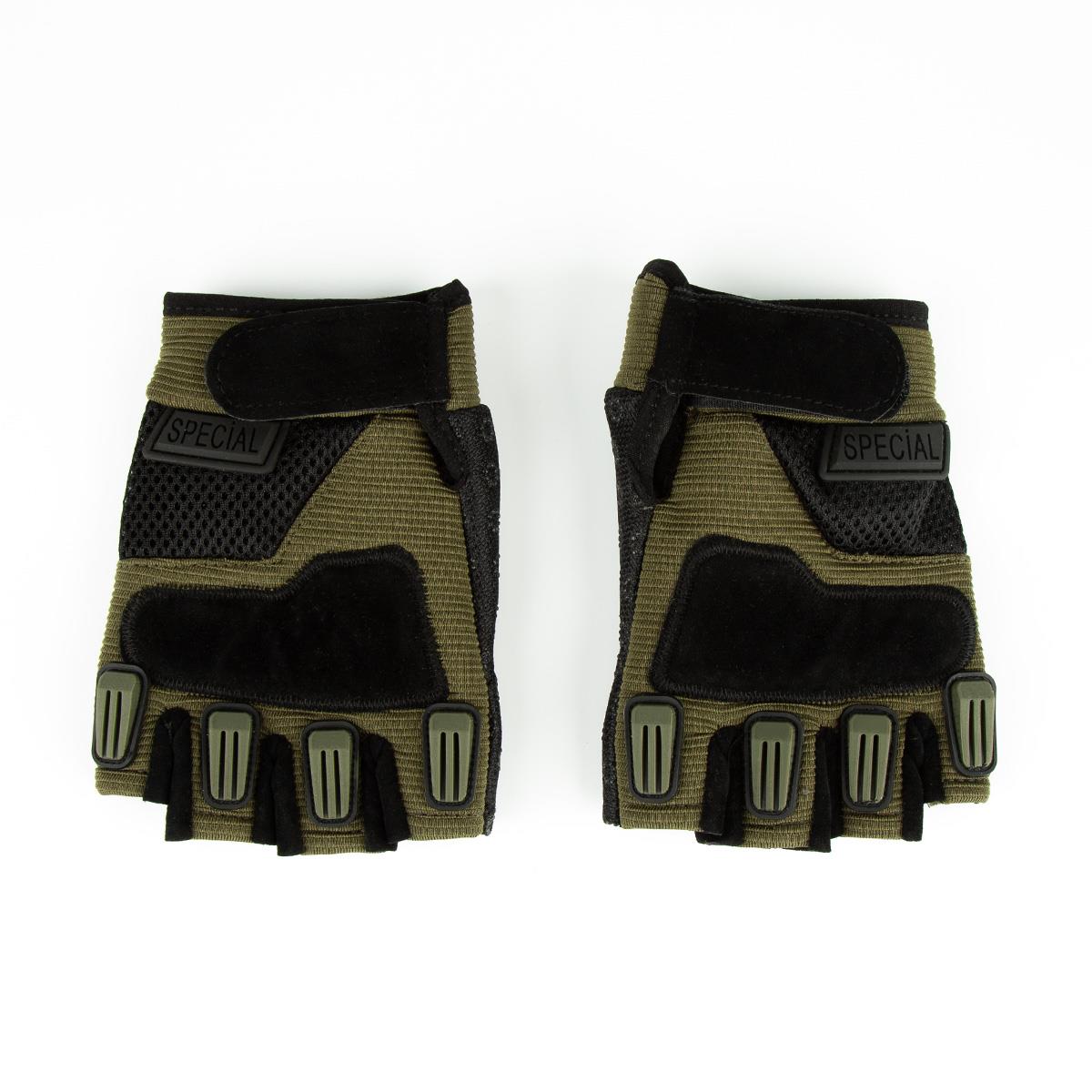 Special Yarım Parmak Taktik Atış Eldiveni Haki