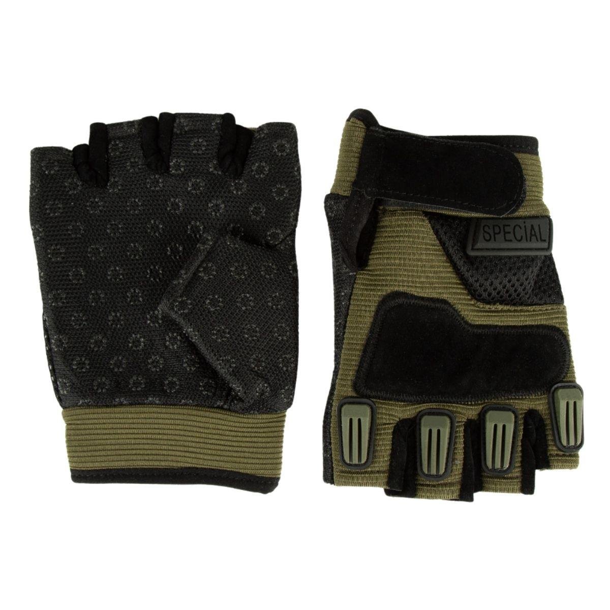 Special Yarım Parmak Taktik Atış Eldiveni Haki
