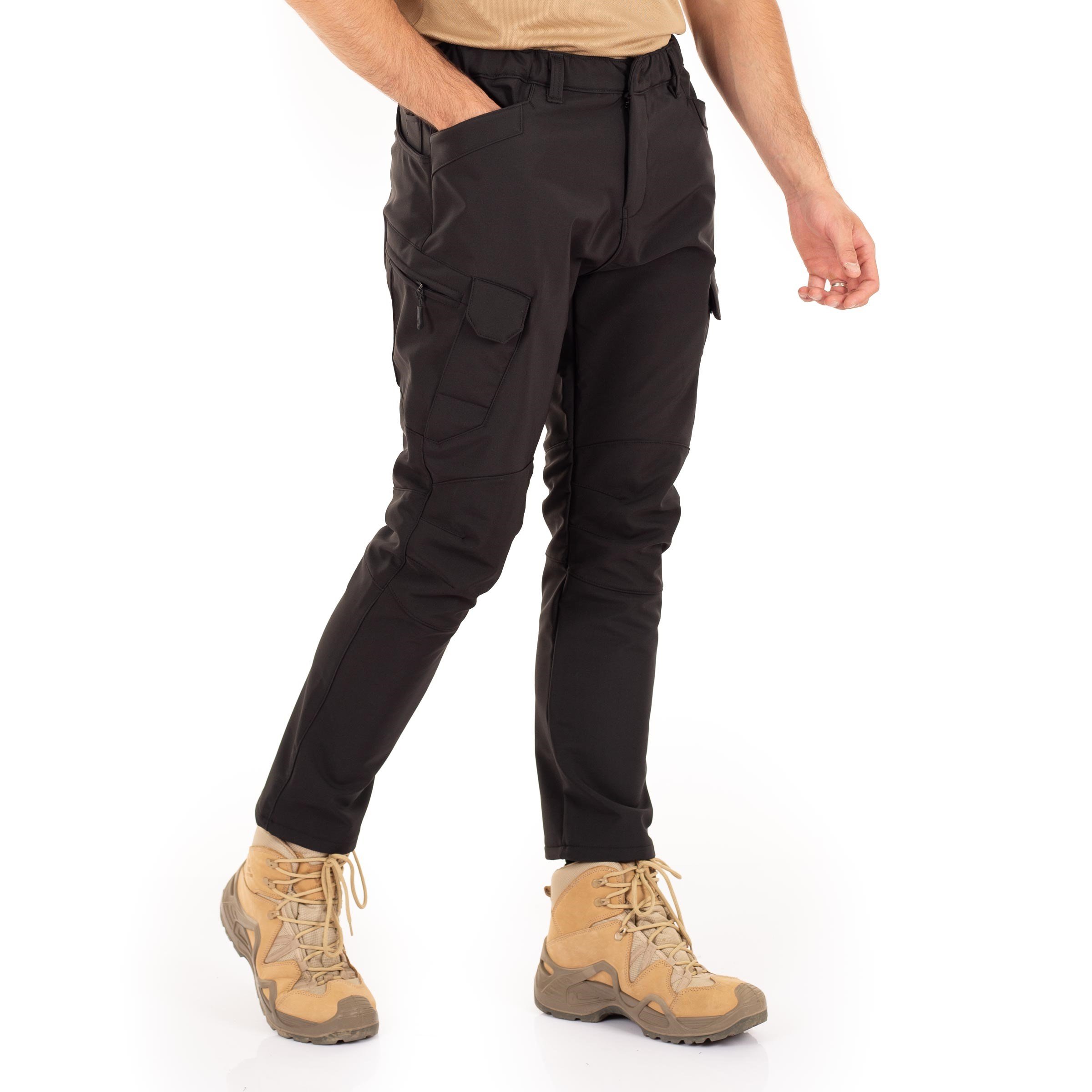 Stride Softshell Taktik Pantolon Likralı Esnek Siyah
