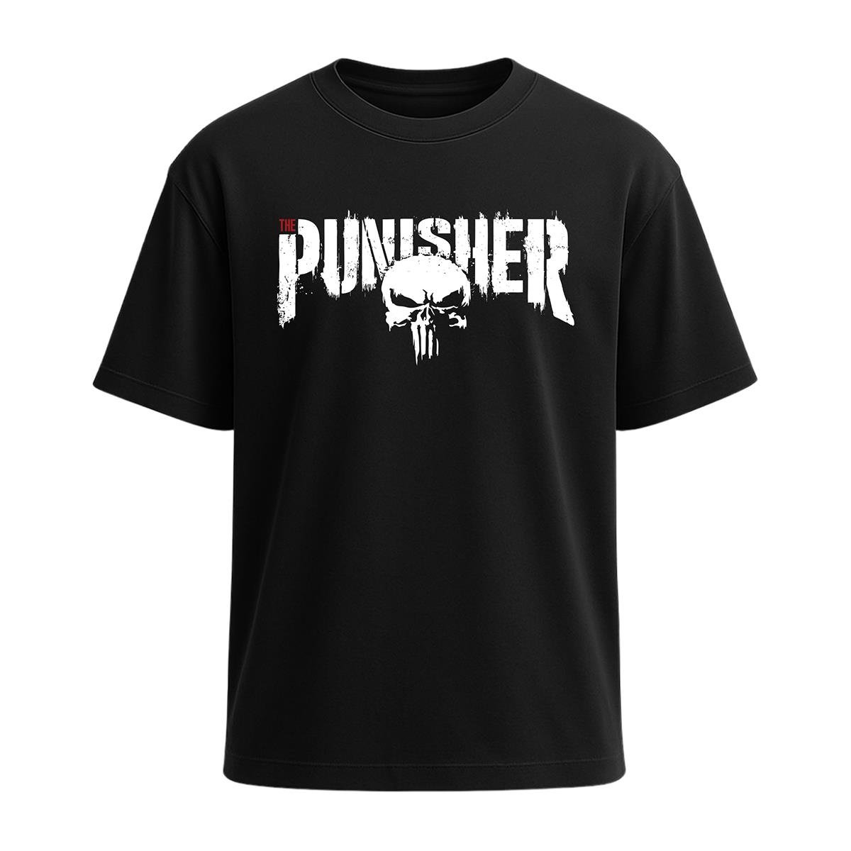 The Punisher Baskılı Tişört Siyah