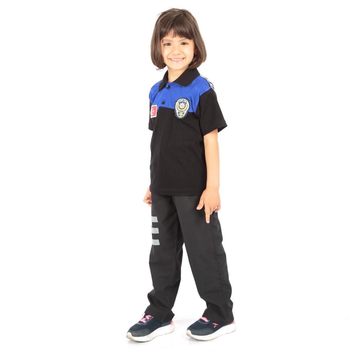 Toplum Destekli Çocuk Polis Kıyafeti Kısa Kollu