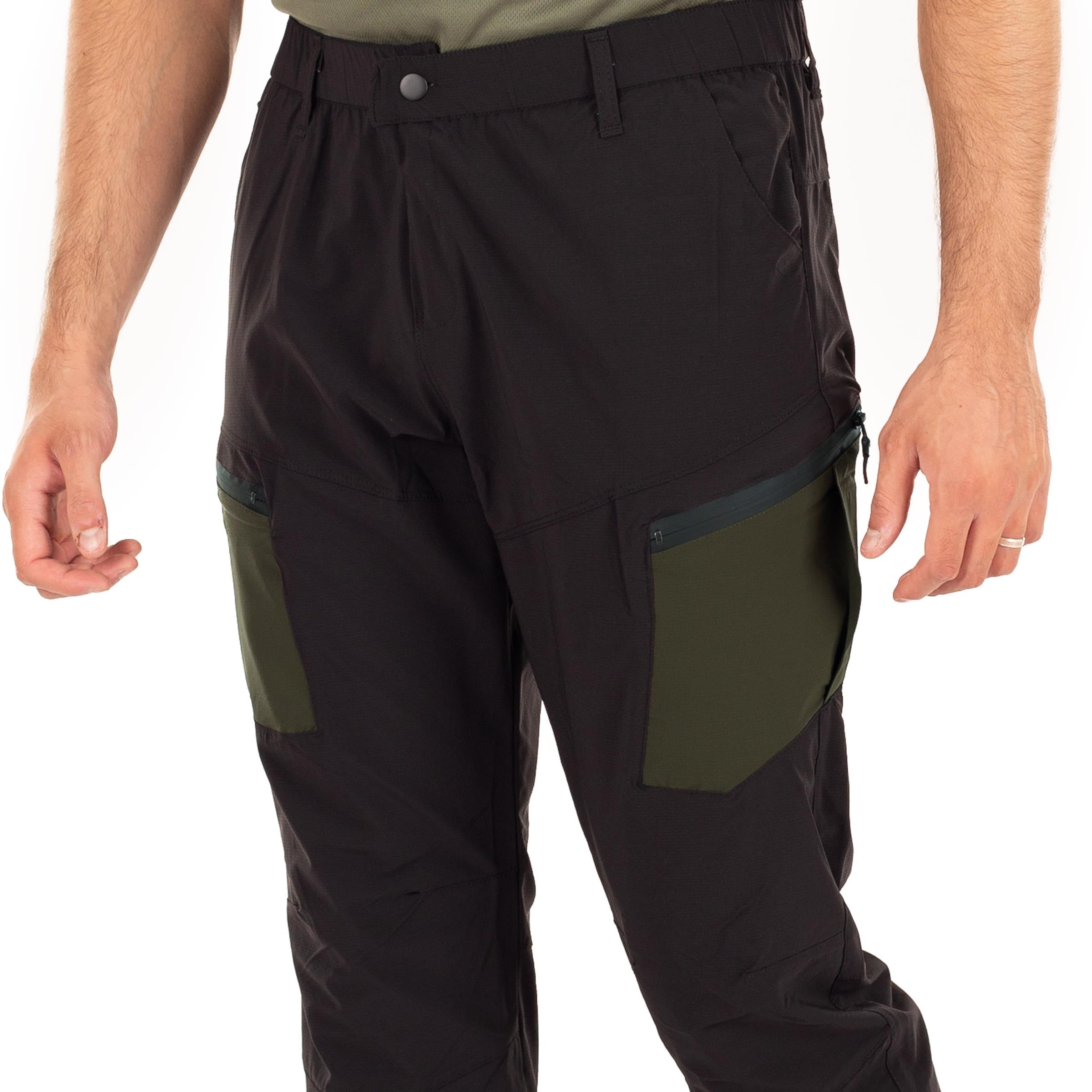 Trail Flex Taktik Pantolon Likralı Esnek Fermuar Cepli Siyah-Haki