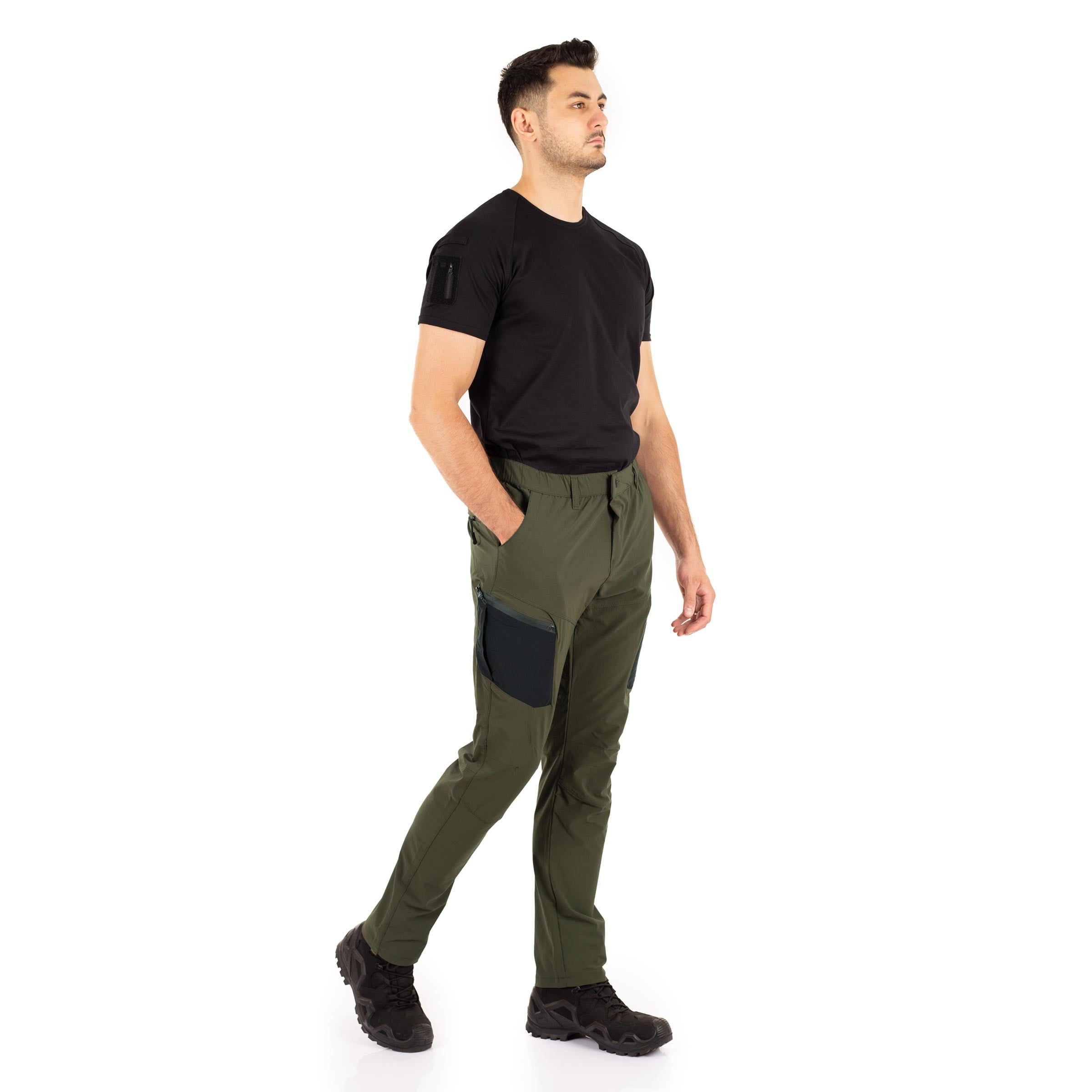 Trail Flex Taktik Pantolon Likralı Esnek Fermuar Cepli Haki