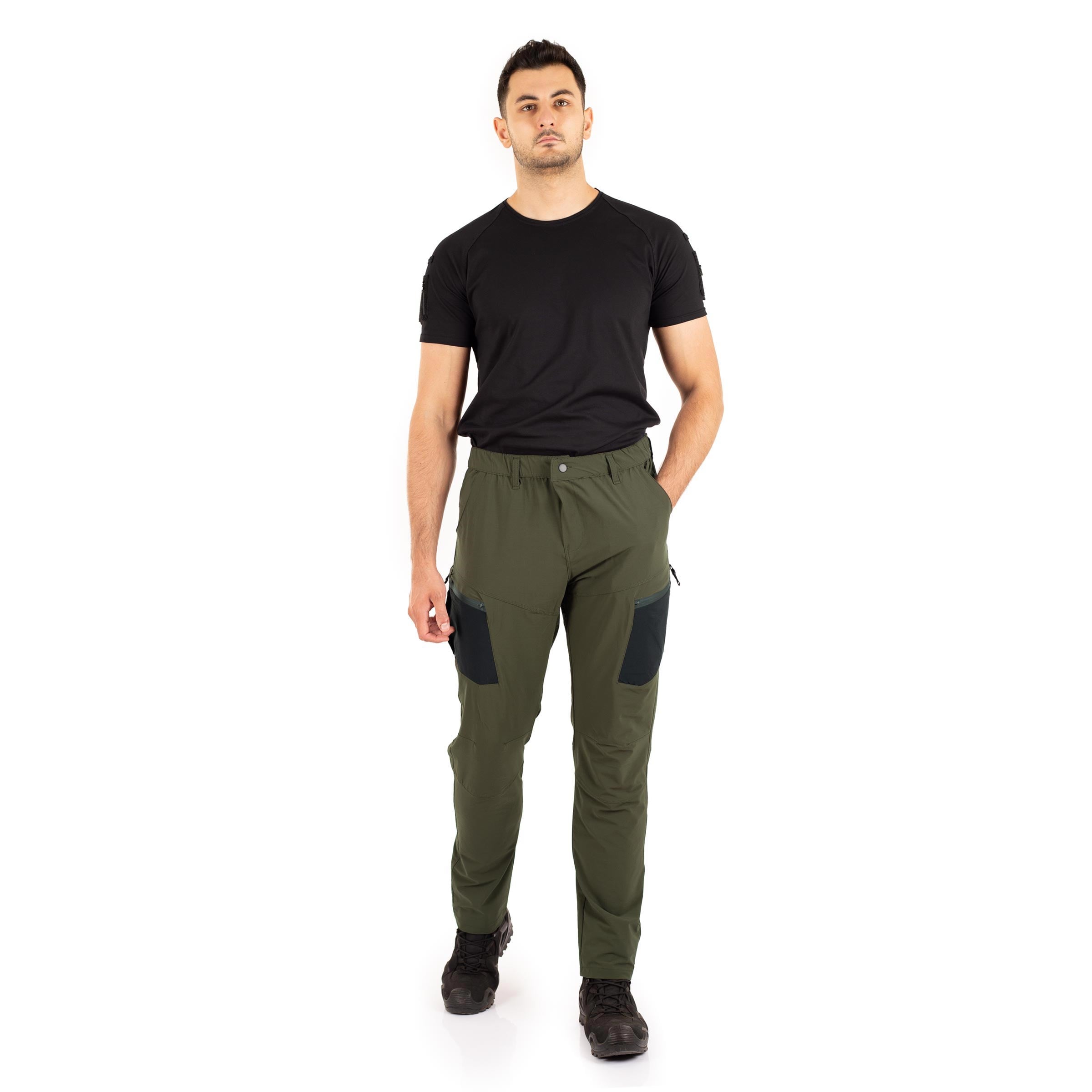 Trail Flex Taktik Pantolon Likralı Esnek Fermuar Cepli Haki