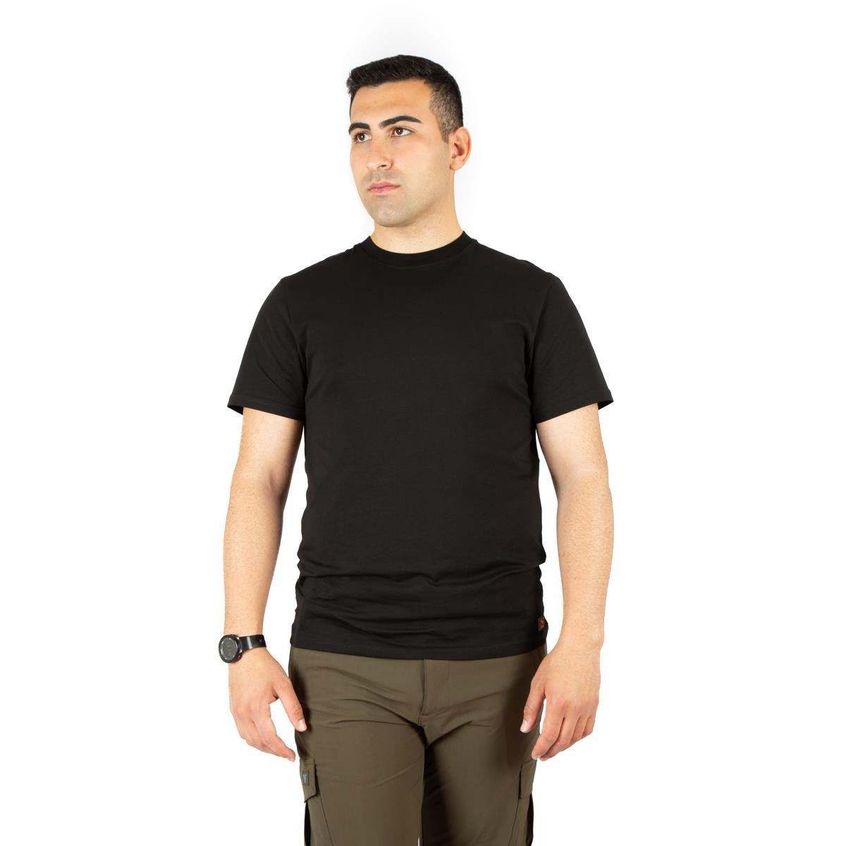 Tugan Taktikal Outdoor Bisiklet Yaka Tişört - Siyah