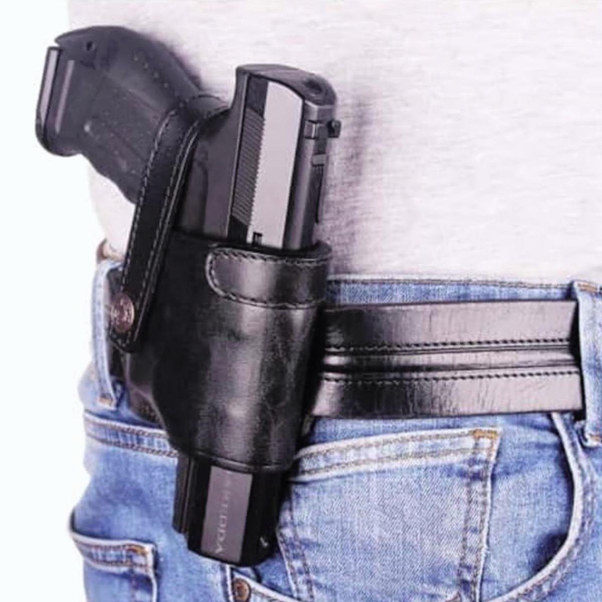 Universal Deri Spor Tabanca Kılıfı Siyah