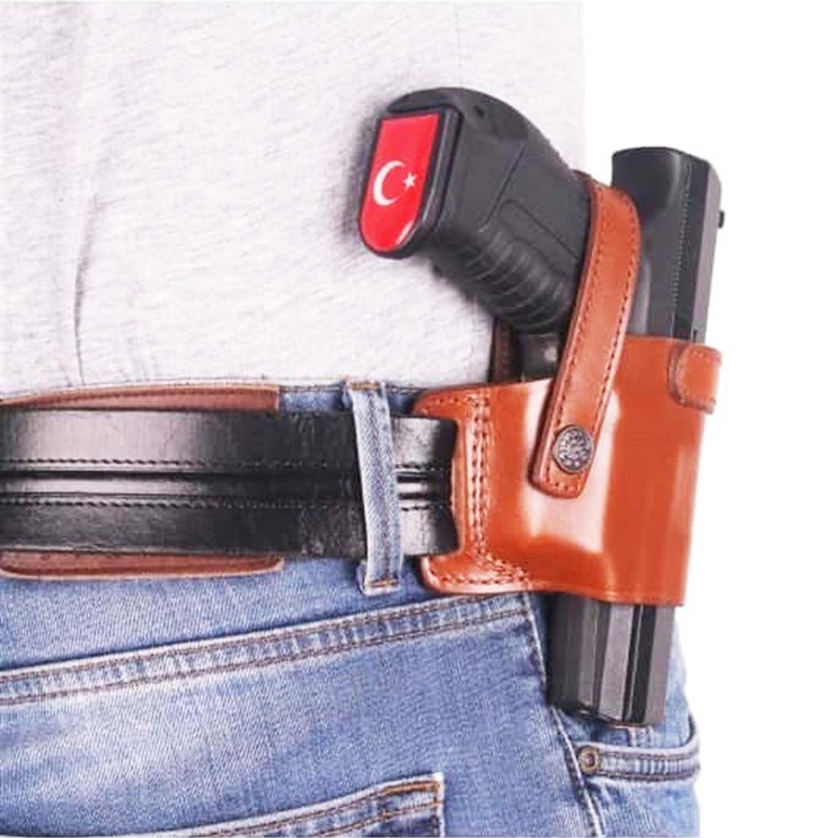 Universal Deri Spor Tabanca Kılıfı Taba