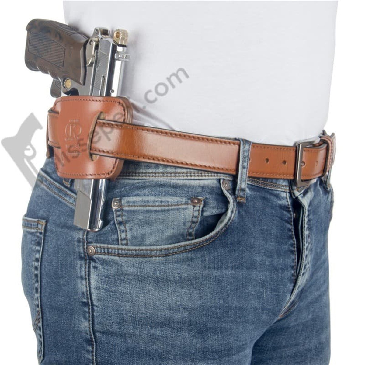 Airsoft Silah Kılıfı Universal Tüm Tabancalar İçin İç Ve Dış Taşıma Sağ-Sol Deri Maşalı Taba-6