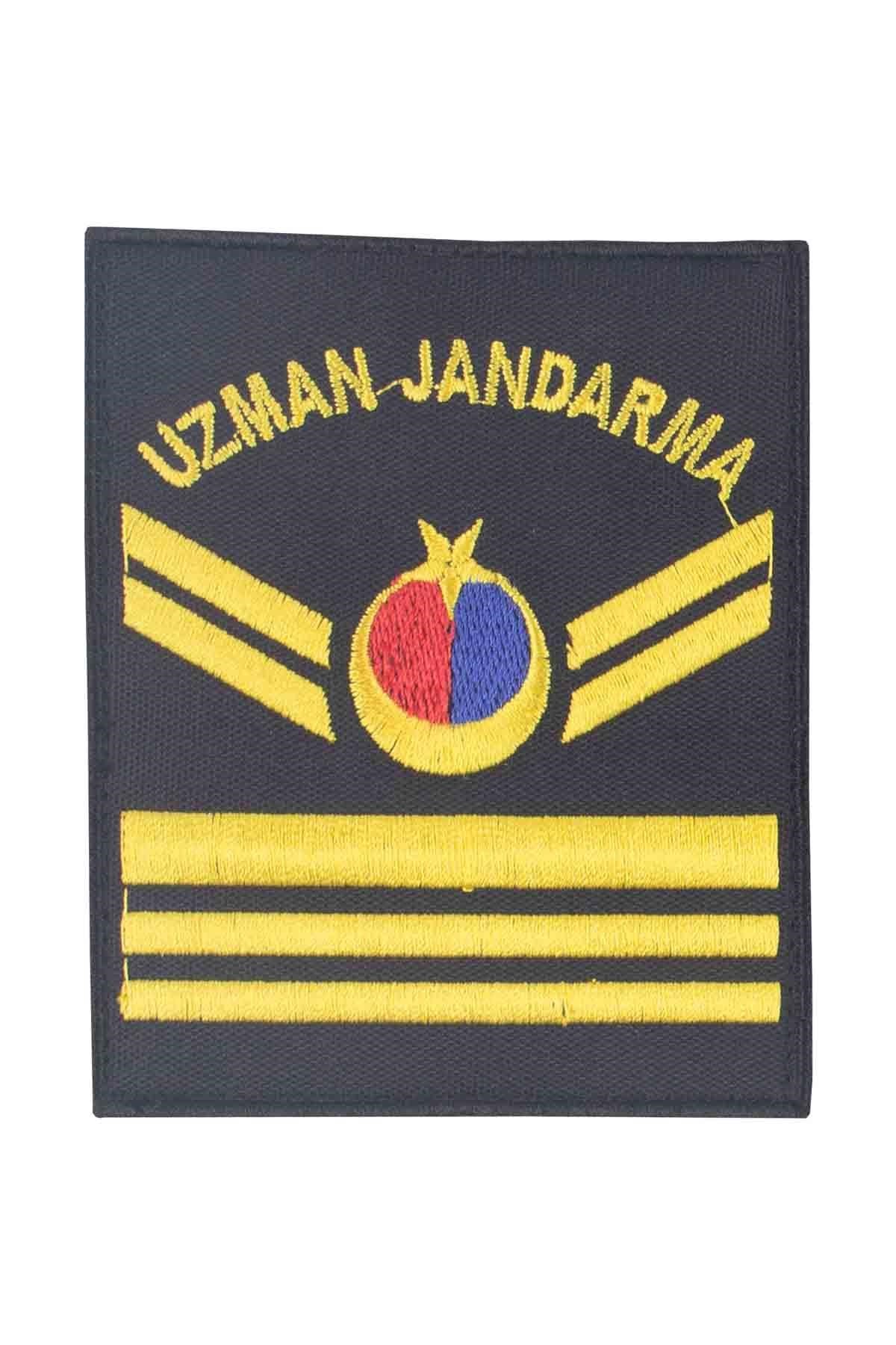 Uzman Jandarma Çavuş Tören Rütbesi (Harici - Siyah) Nakış Cırtlı