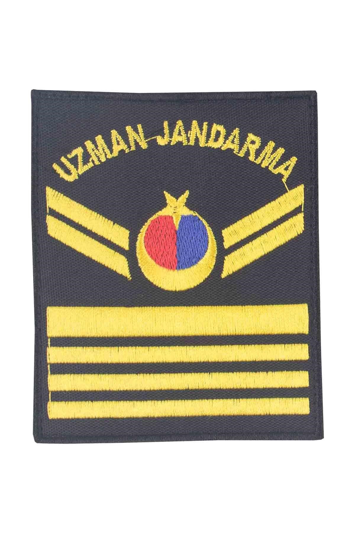 Uzman Jandarma Çavuş Tören Rütbesi (Harici - Siyah) Nakış Cırtlı