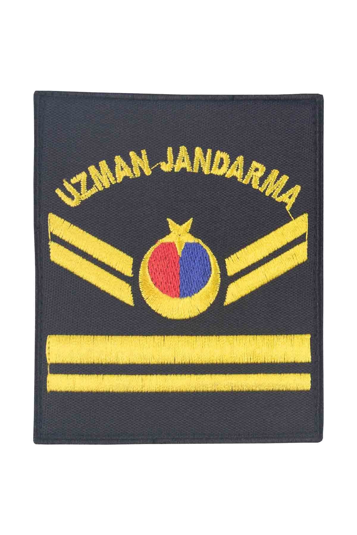 Uzman Jandarma Çavuş Tören Rütbesi (Harici - Siyah) Nakış Cırtlı