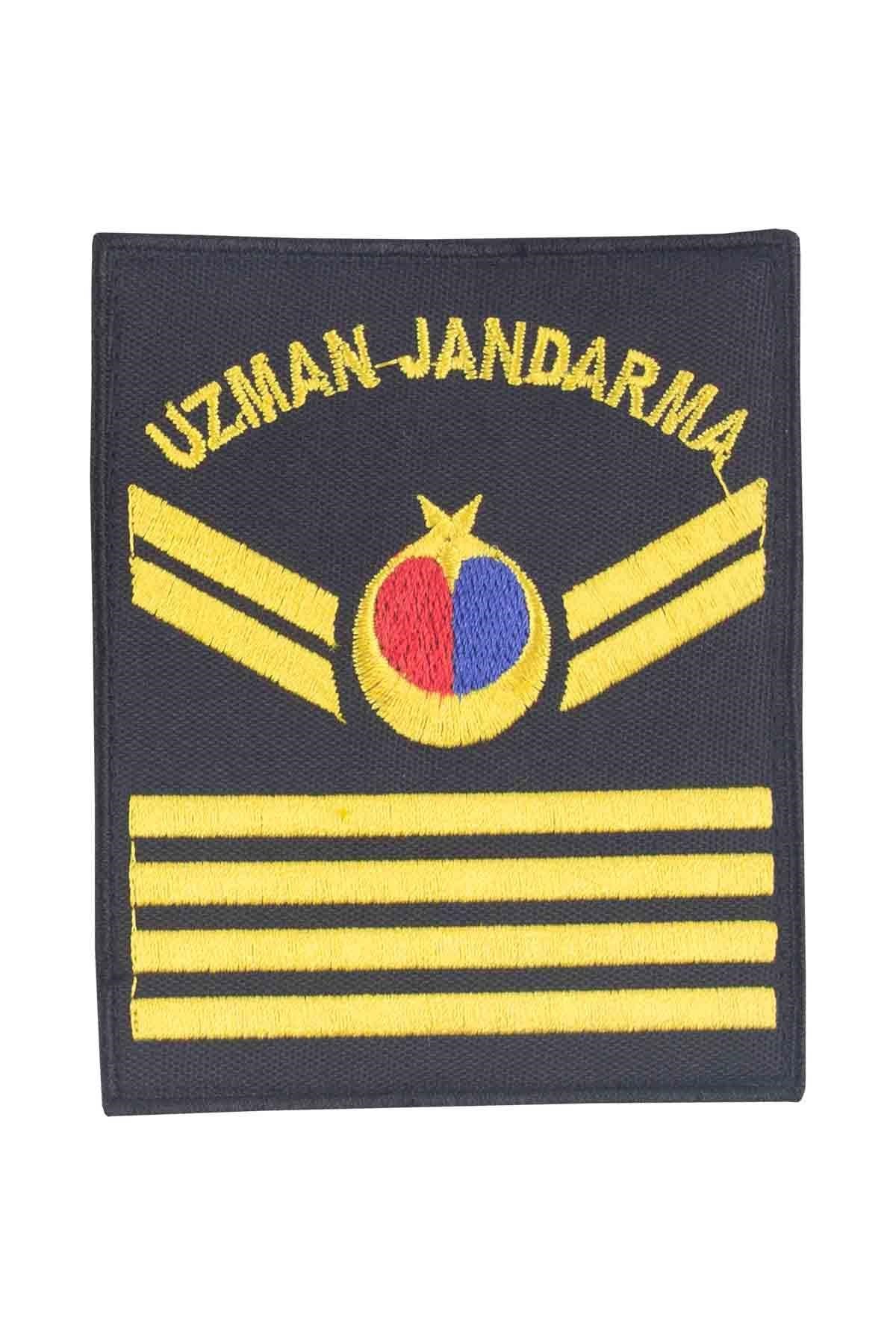 Uzman Jandarma Çavuş Tören Rütbesi (Harici - Siyah) Nakış Cırtlı