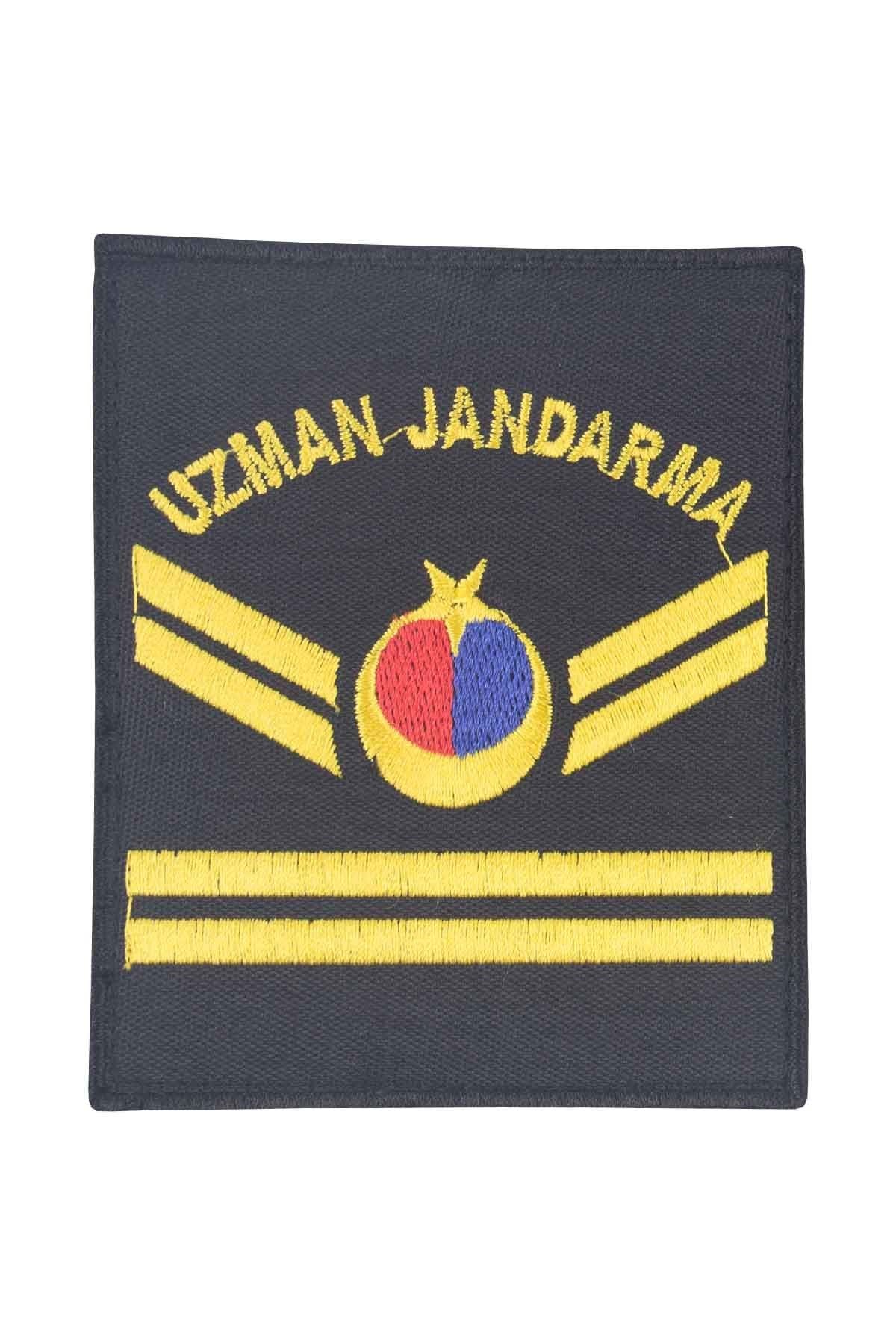 Uzman Jandarma Çavuş Tören Rütbesi (Harici - Siyah) Nakış Cırtlı