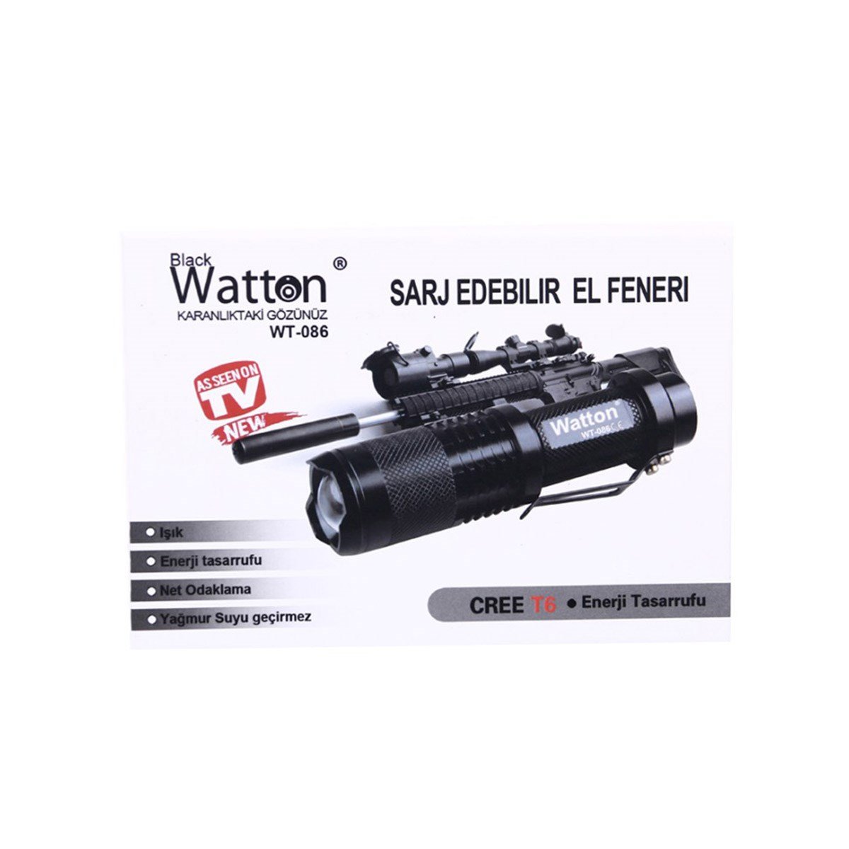 Watton 800 Lümen T6 Şarjlı El Feneri WT-086