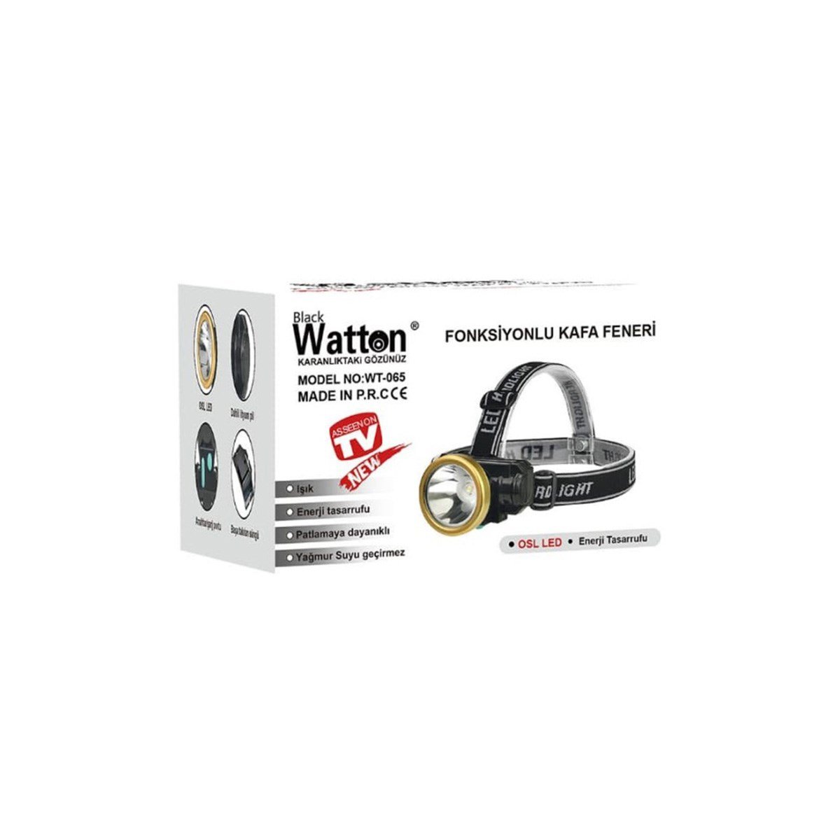 Watton Osl Led Şarjlı Kafa Lambası Baret Lambası WT-065