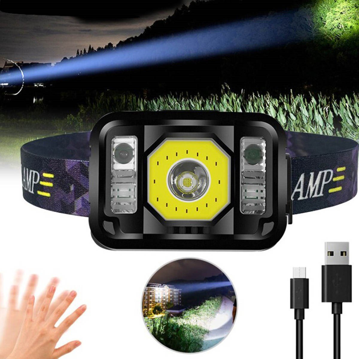 Watton Pratik Sinyalli Sensörlü Kafa Lambası WT-024