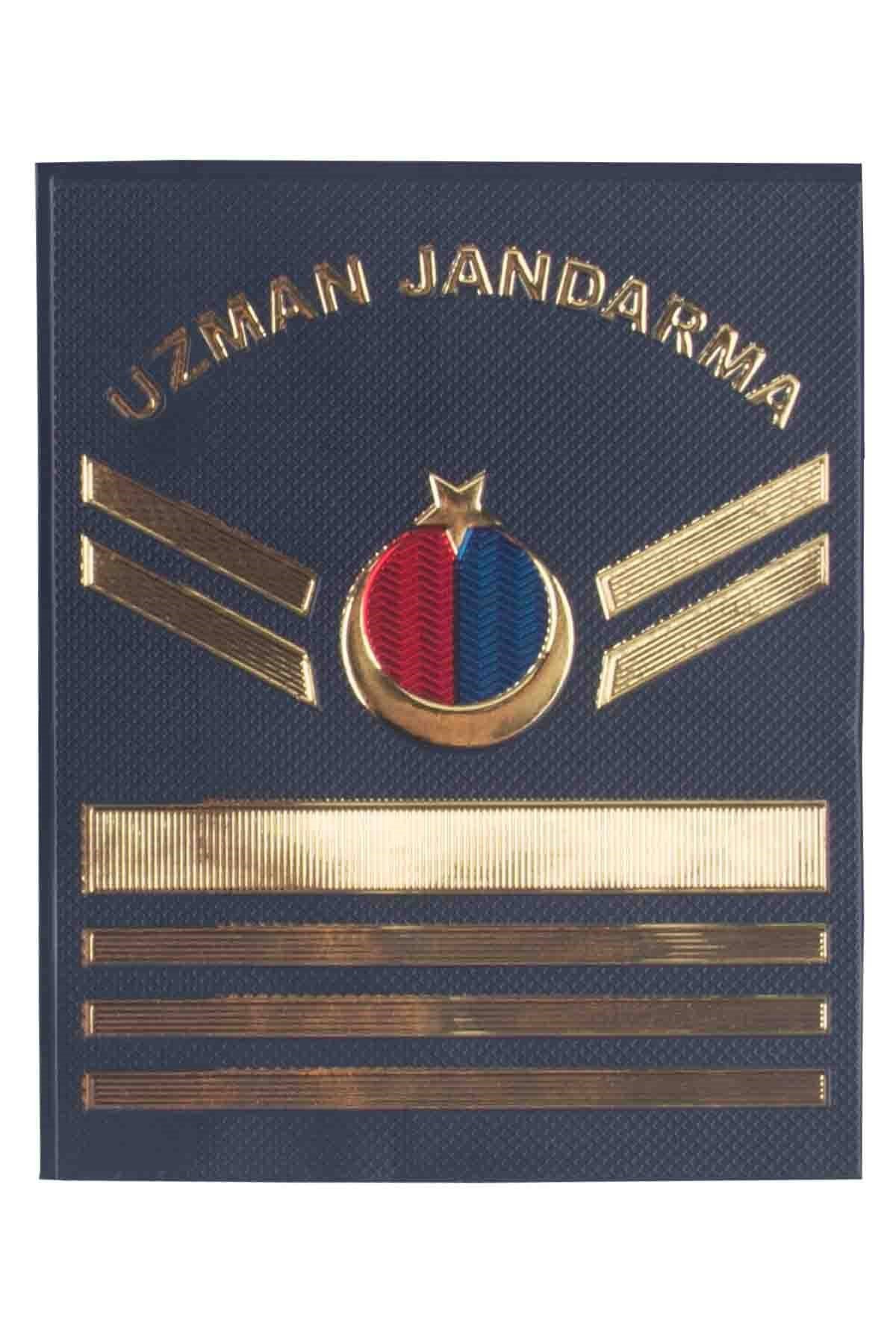 Yeni Nesil 3 Boyutlu Plastik Uzman Jandarma Çavuş Rütbesi Cırtlı Lacivert