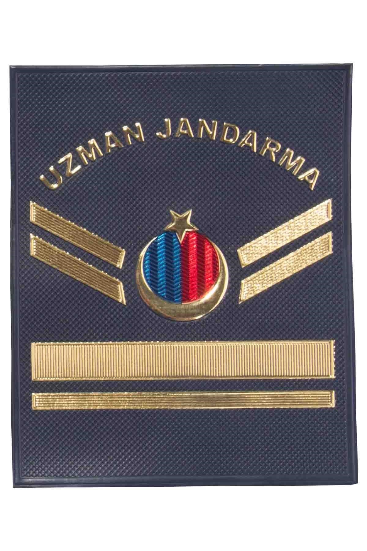 Yeni Nesil 3 Boyutlu Plastik Uzman Jandarma Çavuş Rütbesi Cırtlı Lacivert