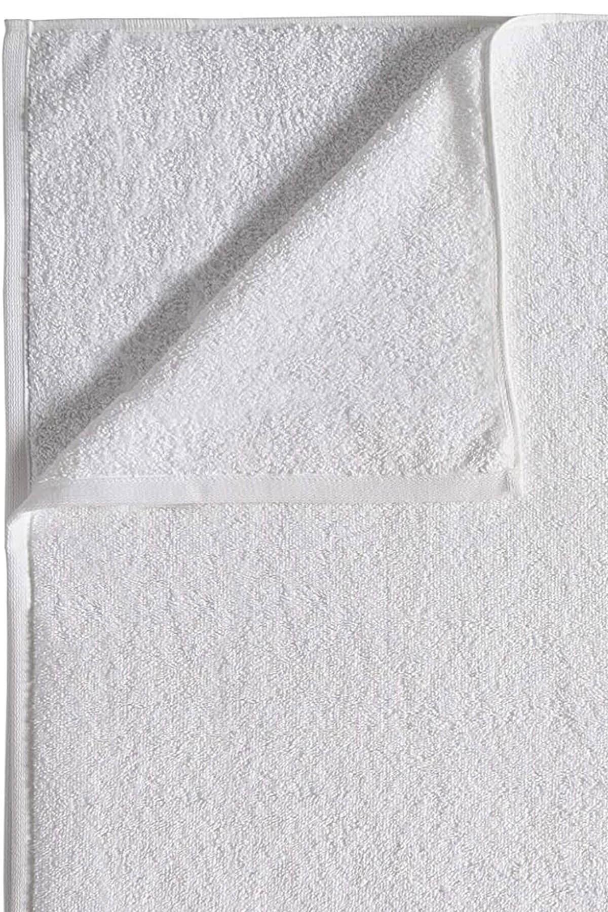 10 lu Otel Banyo Havlusu %100 Pamuklu 90X150 Cm Beyaz 20/2 Ring 650 Gr