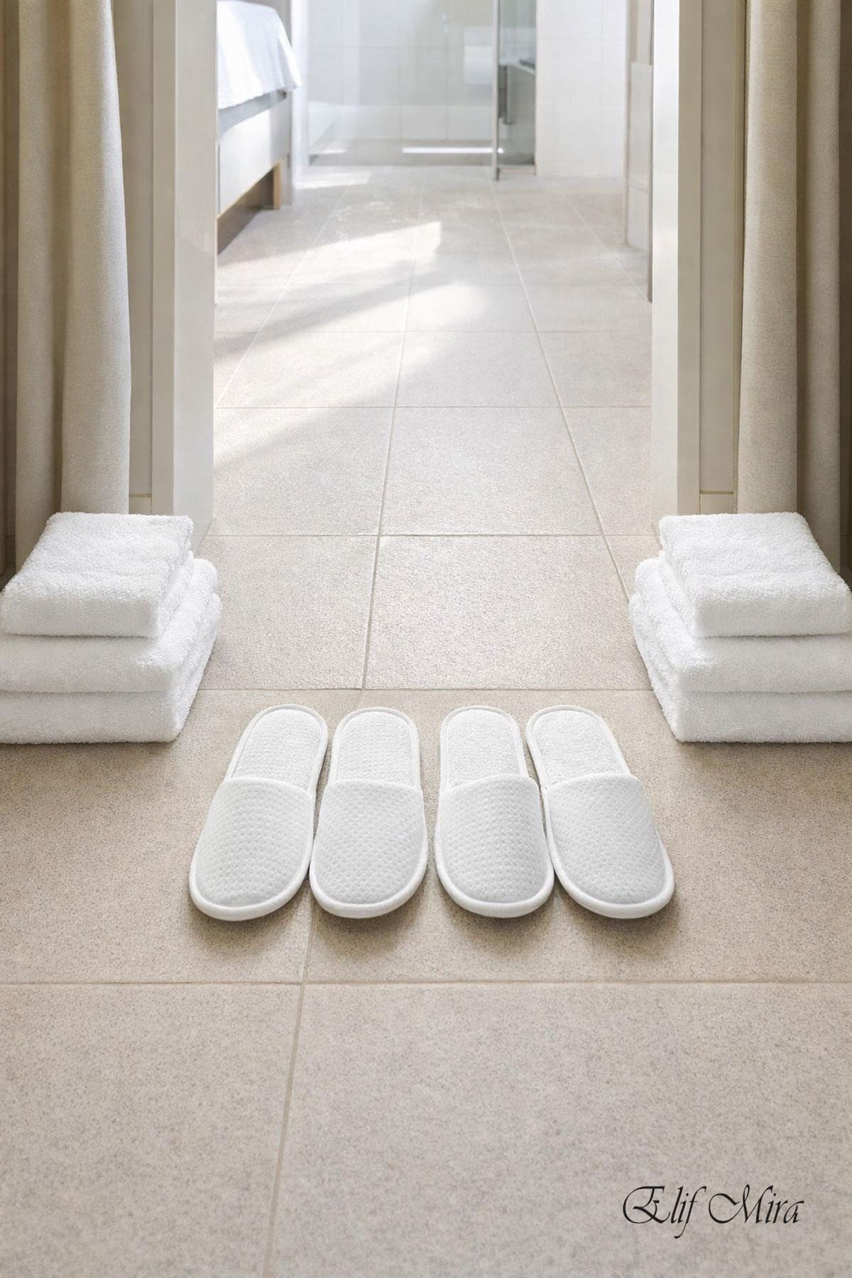 100 Çift Noktalı Kaydırmaz Taban Tek Kullanımlık Otel SPA Terlik