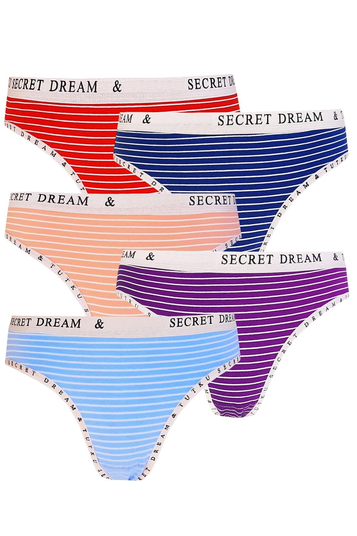 5li Kadın Pamuklu Secret Bikini Külot İç Çamaşırı Kaliteli Diana