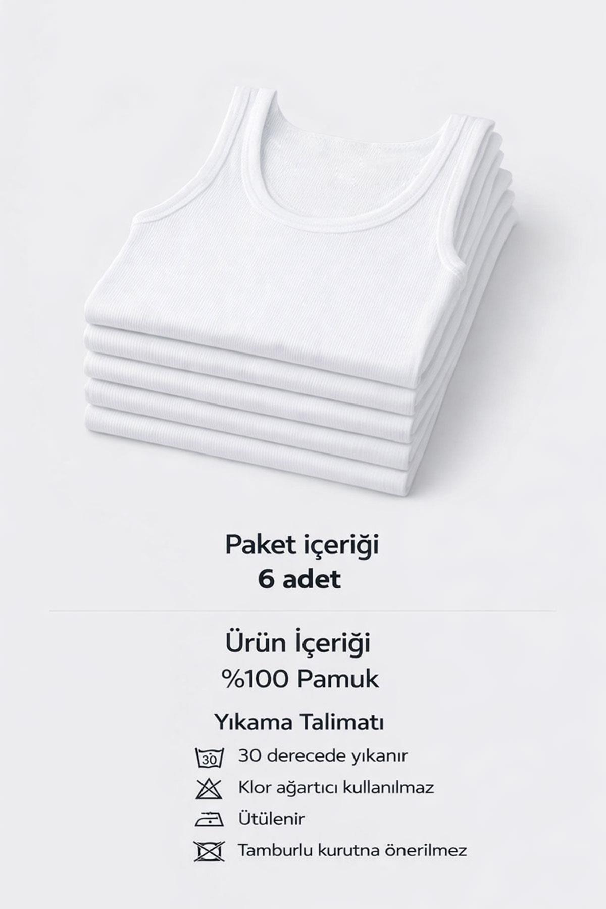 6 lı Gümüş Erkek Çocuk Ribana Askılı Atlet 3023