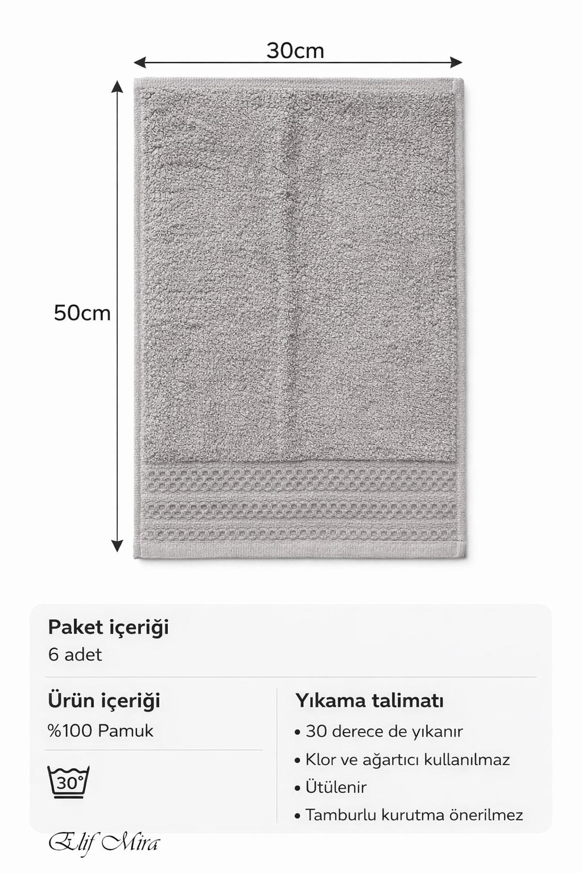 6'lı Mutfak Havlusu Seti 30x50 cm %100 Pamuklu Nostalji
