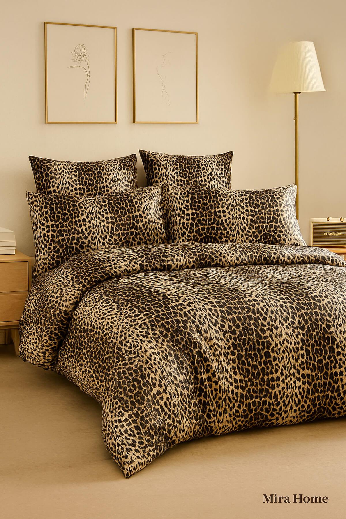 Çift Kişilik Pamuklu Nevresim Takımı Wild Leopard
